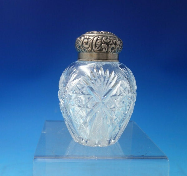 S. Cottle Co. Sterling Silver Tea Caddy with Cut Crystal #3 4 3/4" x 3" (#5596)