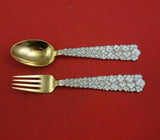 Christmas by A. Michelsen Sterling Silver Fork and Spoon Set 2pc 1956 Flowers
