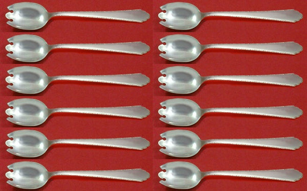 William and Mary by Lunt Sterling Silver Ice Cream Dessert Fork Custom Set 12 pc