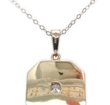 14k Yellow Gold Genuine Natural Diamond Pendant w/ Platinum Top 18" Chain #J7188