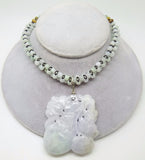14k Jade Bead Necklace with Large Jade Enhancer (#J3344)