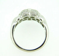 18k White Gold Genuine Natural Diamond Flower Ring 3/4ct (#J1778)