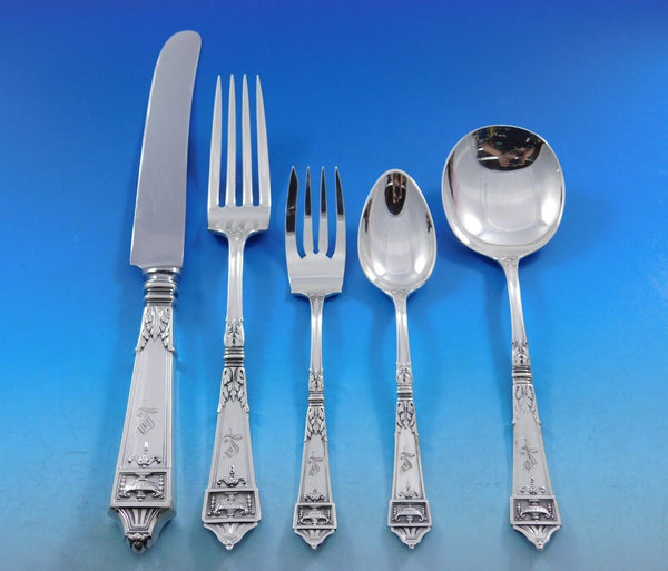 Lansdowne by Gorham Sterling Silver Flatware Set 12 Service 64 pcs Dinner L mono