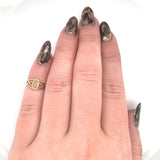 10k Yellow Gold Open Weave Baby Signet Ring with S Monogram Jewelry (#J5969)