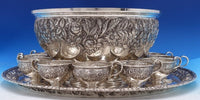 Repousse by S. Kirk & Son Sterling Silver Punch Bowl Set 15-pc #4348-2 Fabulous!