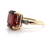 14k Gold Asscher Cut 4.45ct Genuine Natural Raspberry Tourmaline Ring (#J5842)