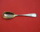 Antique Lily Engraved by Harris and Shafer Sterling Silver Berry Spoon BC 8 5/8"