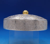 Korean .990 Silver Relish Dish Chrysanthemum Motif Partial Gilt 3-D Fruit #7509