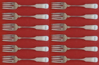 Old English Tipt By Gorham Sterling Silver Salad Fork Set 12 pieces 6 1/2"