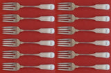 Old English Tipt By Gorham Sterling Silver Salad Fork Set 12 pieces 6 1/2"