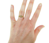 14k Yellow Gold Victorian .15ct Genuine Natural Diamond Ring (#J4771)