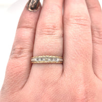 10k Hand Carved Genuine Natural Diamond Wedding Band Ring Size 6.75 (#J5898)