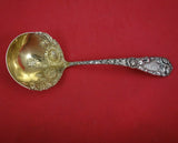 Chrysanthemum by Durgin Sterling Silver Gravy Ladle Gold Washed Large 7 7/8"