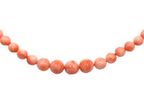 Genuine Natural Coral Bead Necklace w/ 14k Gold Clasp Grad. Beads 18 7/8" #J7577