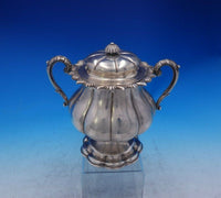 John B. Jones and Co Coin Silver Sugar Bowl Fluted Shape Angular Shell Rim #3947