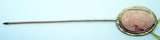10k Gold Oval Coral Genuine Natural Cameo Stick Pin Jewelry (#J2673)