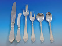 Continental Georg Jensen Sterling Silver Flatware Set 12 Service Dinner GJ Mark