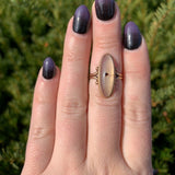 Vintage 10k Yellow Gold Genuine Natural Dendritic Agate Ring Size 6.25 (#J7056)