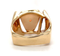 14k Yellow Gold Heavy Custom Australian Genuine Natural Opal Ring 9.5 (#J7314)