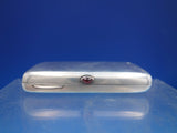 Russian Sterling Silver Box Red Cabochon Stone Push Button 84 Mark (#6736)