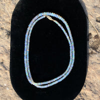 120 Carat Strand Genuine Natural Opal Beads 33.5" Long 14k Gold Clasp (#J6581)