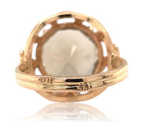 18k and 14k Rose Gold Handwrought Genuine Natural Smoky Quartz Ring (#J6605)