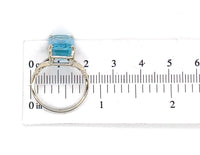 14k White Gold 7.92 Carat Genuine Natural Aquamarine Ring Size 8 (#J7202)
