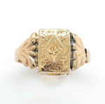 10k and 14k Gold Victorian Poison Ring Hidden Compartment Size 6 (#J6352)
