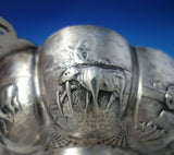 Danish Sterling Silver Porringer Flower Handles Pastoral Scene w/Animals (#5530)