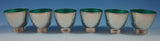 Towle Sterling Silver Punch Bowl and Cups with Turquoise Enamel 9pc set (#1392)