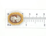 10k Yellow Gold Genuine Natural Shell Cameo Small Pendant Pin Jewelry (#J6892)