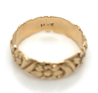 14k Yellow Gold Daisy Flower Eternity Wedding Band Size 7.25 Jewelry (#J6283)