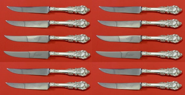 Sir Christopher by Wallace Sterling Silver Steak Knife Custom Set 12 8 3/4" Serr