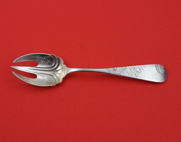 Duhme Brite Cut Sterling Silver Ice Cream Fork GW w/ Japanese scenes 6"