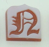 14K Gold Carved Agate Initial Pendant - Various Shapes Personalized New (#J2155)