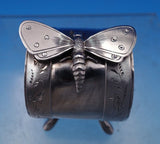 Koehler and Ritter CA Coin Silver Napkin Ring w/Twig Stand 3-D Moth Rare #7914