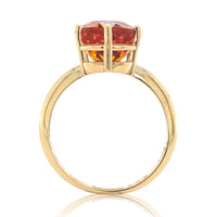 14k Yellow Gold 4 Carat Vibrant Orange Genuine Natural Citrine Ring (#J6797)