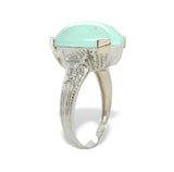 20k White Gold 4.05 Carat Genuine Natural Chalcedony Ring Size 4.5 (#J7214)
