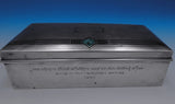 Deco Style Sterling Silver Cigarette Case / Box w/Enamel Wood #105 31609 (#8936)