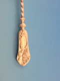 Emile Huignard French Sterling Silver Coffee Spoon Bright-Cut Back Birds Leaves