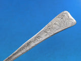 Lap Over Acid Etched by Tiffany Sterling Silver Place Soup Spoon with Leaves 7"