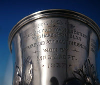 John and Henry Lias English Sterling Silver Mug Gold Washed w/Presentation #5861