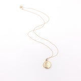 10k Yellow Gold Round Engraved Locket with 14k Chain Jewelry "Donjia" (#J6525)