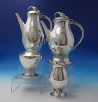 Blossom by Durham Sterling Silver Tea Set 4pc Coffee Tea Sugar Creamer (#5221)