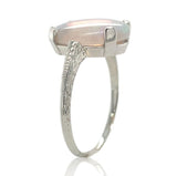 Platinum 2.50 Carat Genuine Natural Australian Opal Ring Size 7 (#J6989)