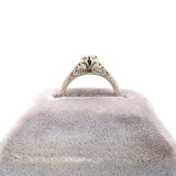 14k White Gold Art Deco .18ct Genuine Natural Diamond Filigree Ring (#J5588)