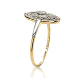 Vintage 10k Yellow Gold Genuine Natural Diamond Ring w/White Gold Top (#J6819)