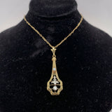14k Yellow Gold Art Deco Diamond Lavaliere by Hagerstrom (#J5409)