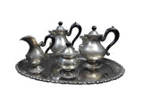 Zigri con Rosoni Mario Buccellati Italy 800 Silver Tea Set 5pc Segrinato (#2858)