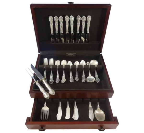 English Gadroon by Gorham Sterling Silver Flatware Set For 8 Service 53 Pieces